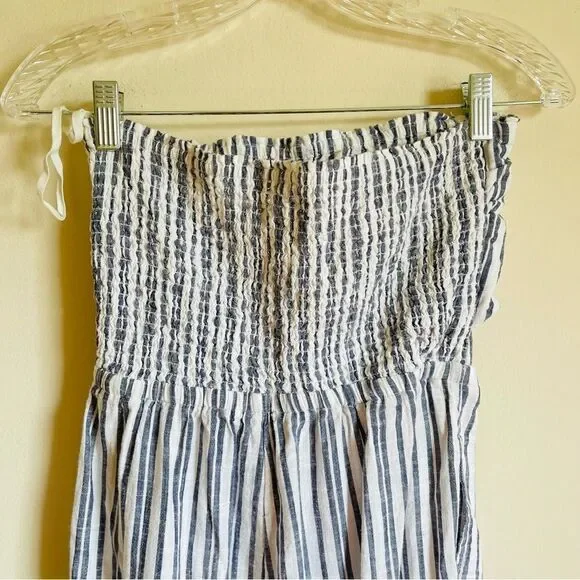 NWT Aerie Striped Smocked Strapless Jumpsuit XS - Picture 7 of 7